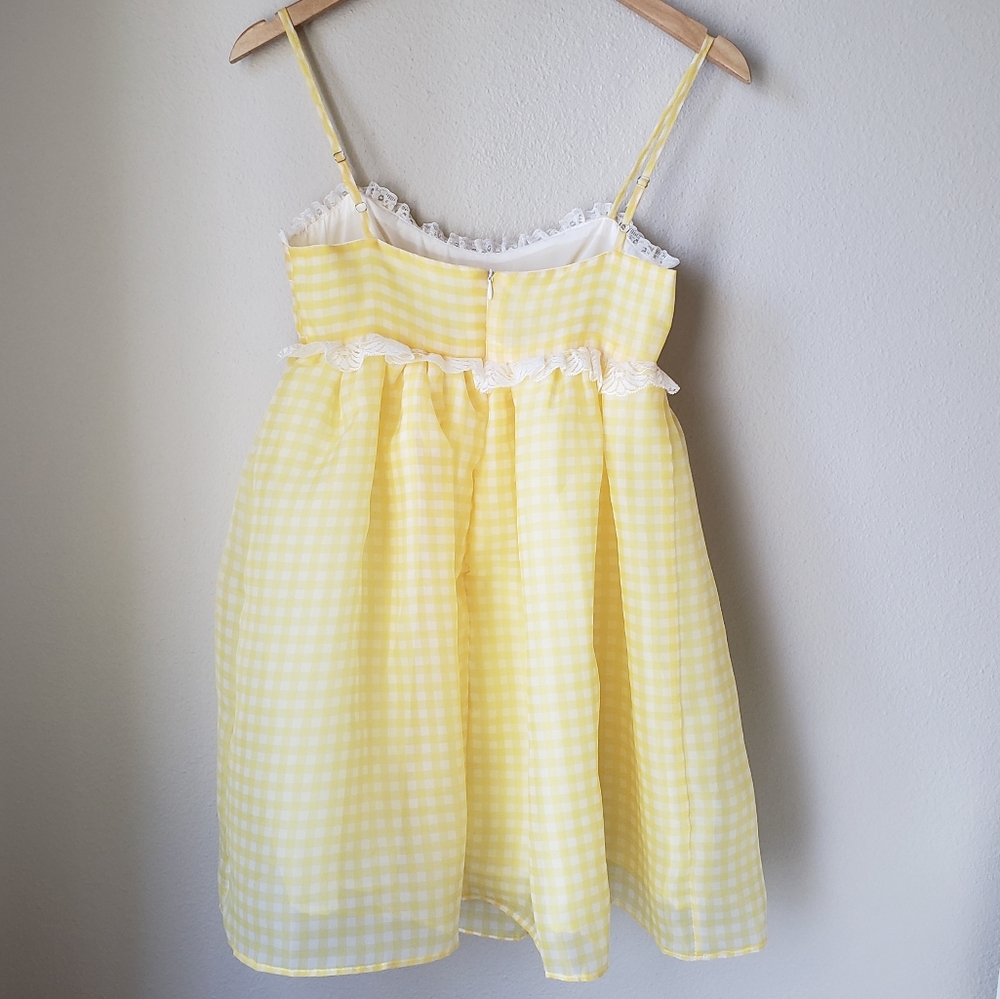 ❗SOLD OUT❗Organza Spaghetti Strap Puff Babydoll Dress - Picture 9 of 16